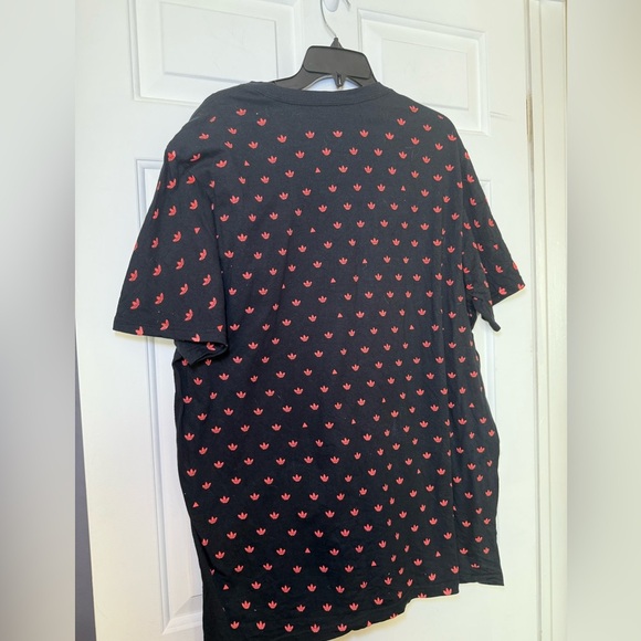 Adidas Men’s Size 2X Invader Black Short Sleeve Tee NWOT 100% Cotton Orange Logo - Picture 5 of 6